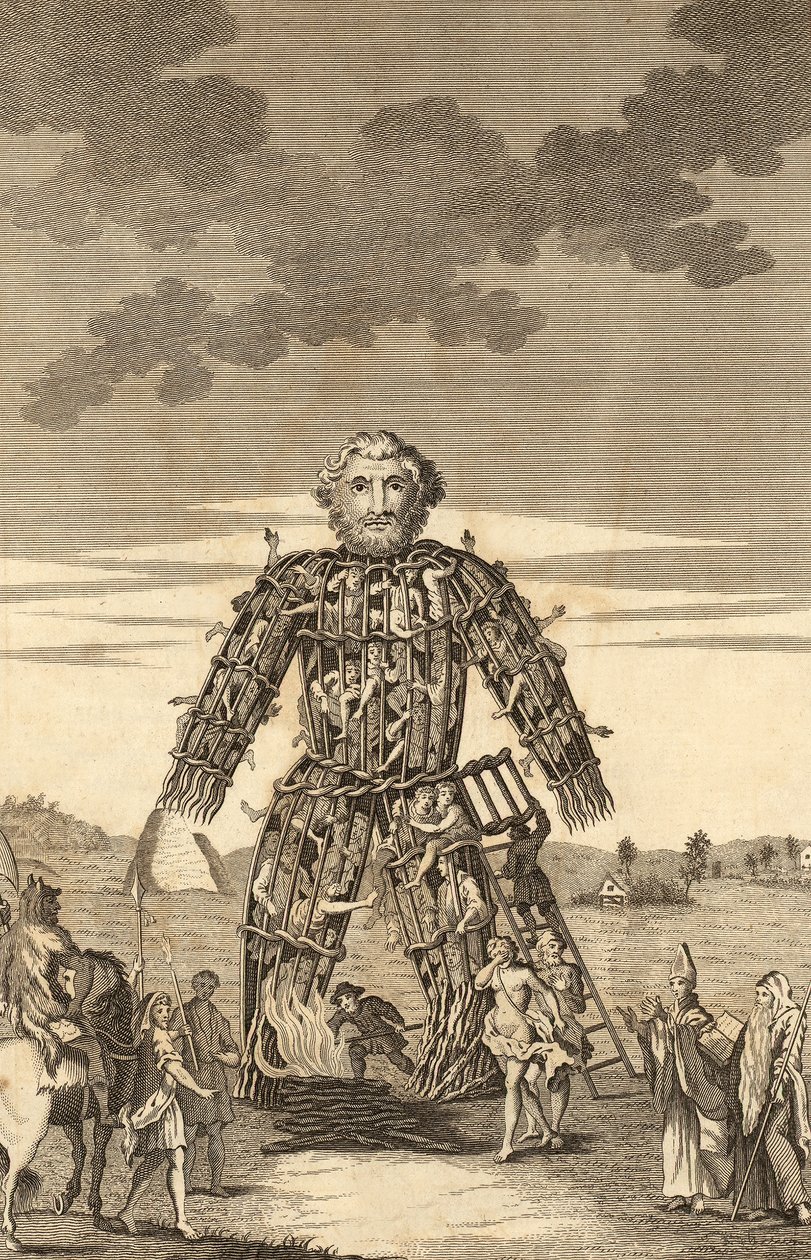 The Wicker Man of the Druids, fra The Complete English Traveller, eller en ny undersøkelse og beskrivelse av England og Wales, pub. 1771 av English School