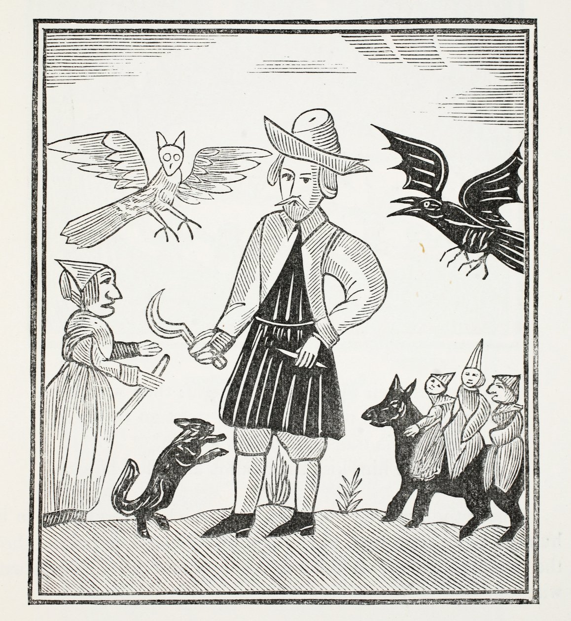 The Witch of the Woodlands, illustrasjon fra Chap-books of the Eighteenth Century av John Ashton, pub. 1882 av English School