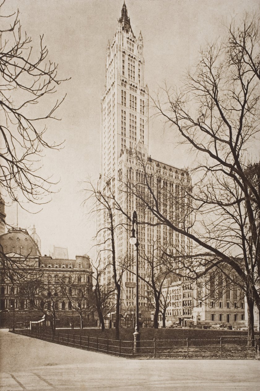 The Woolworth Building, New York, illustrasjon fra 