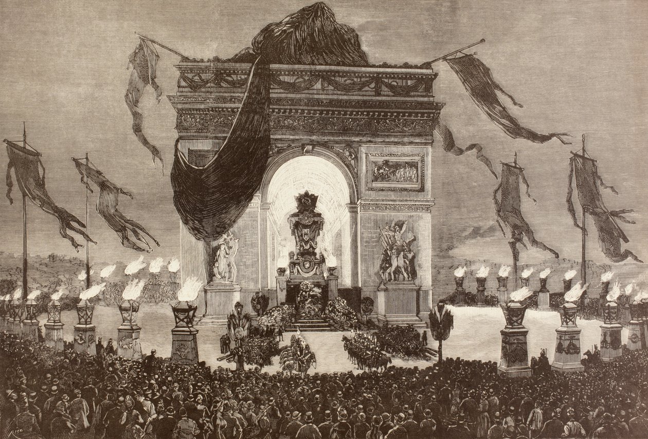 Kisten til den franske forfatteren Victor Hugo (litho) av English School