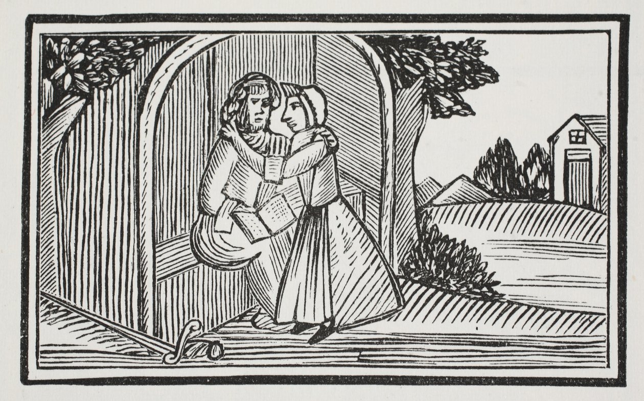 The death of Guy, illustrasjon fra Chap-books of the Eighteenth Century av John Ashton, pub. 1882 av English School