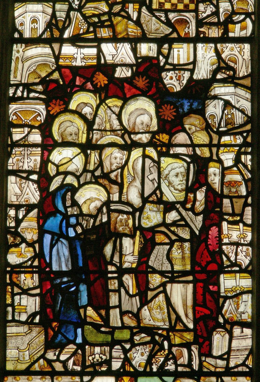Østvinduet som viser en prosesjon: Kyndelsmesse eller Corpus Christi av English School