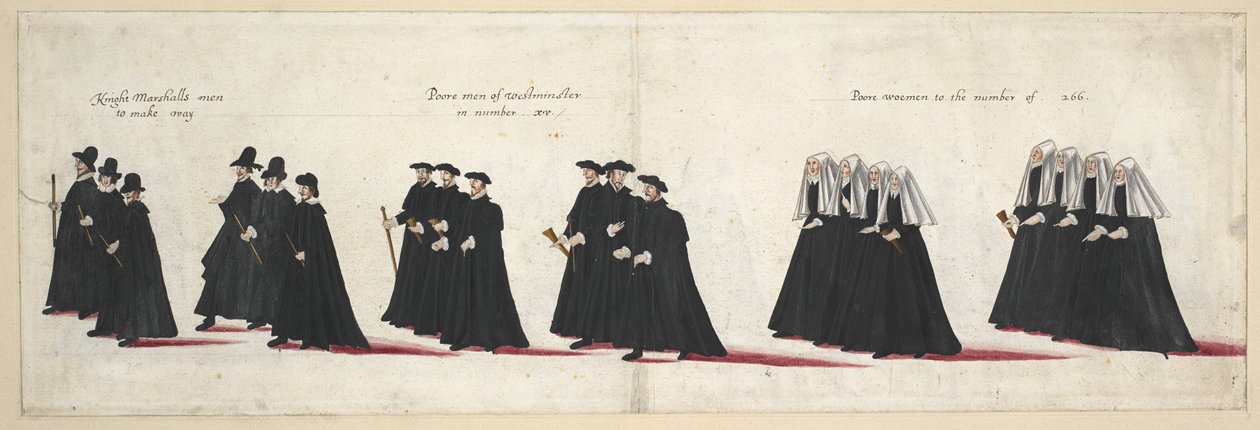 Begravelsesprosesjonen til dronning Elizabeth I til Westminster Abbey, 28. april 1603 av English School