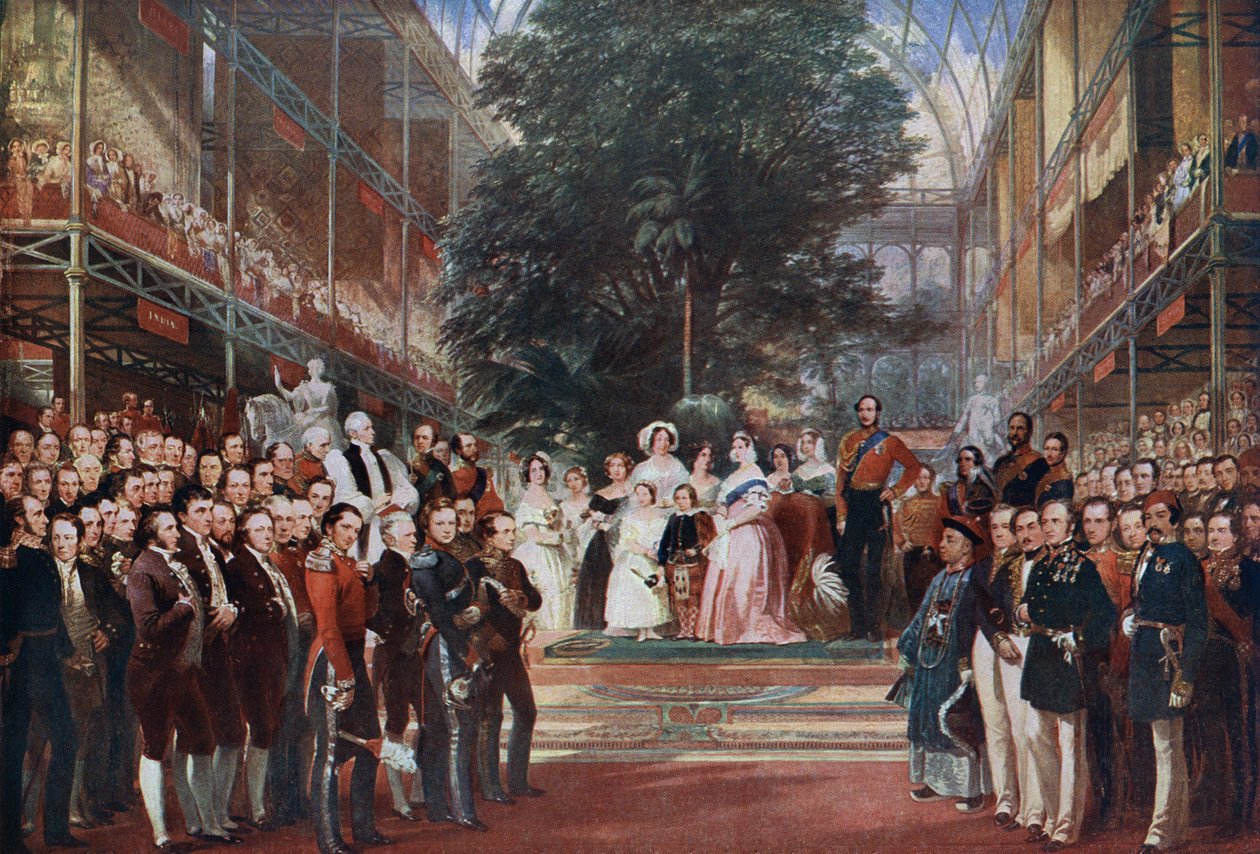 Åpningen av dronning Victoria av The Great Exhibition i Hyde Park, London, England av English School
