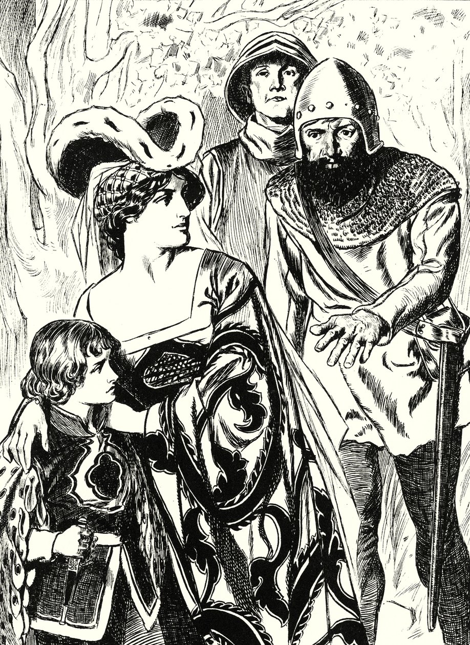 Røverne oppdager dronning Margaret og prinsen (litografi) av English School