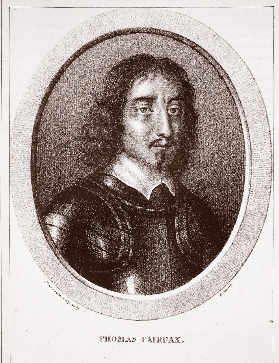 Thomas Fairfax, tilskrevet Delaporte, gravert av de Ducarme av English School