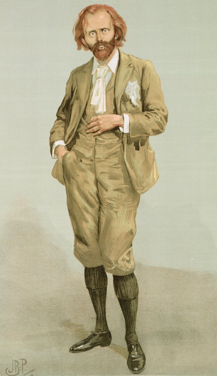 Thomas Hall Caine (1853-1931) illustrasjon fra Men of the Day, publisert i Punch Magazine, juli 1896 av English School