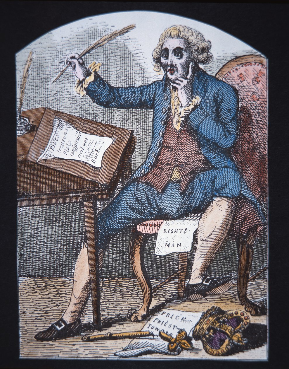 Thomas Paine (farge litho) av English School