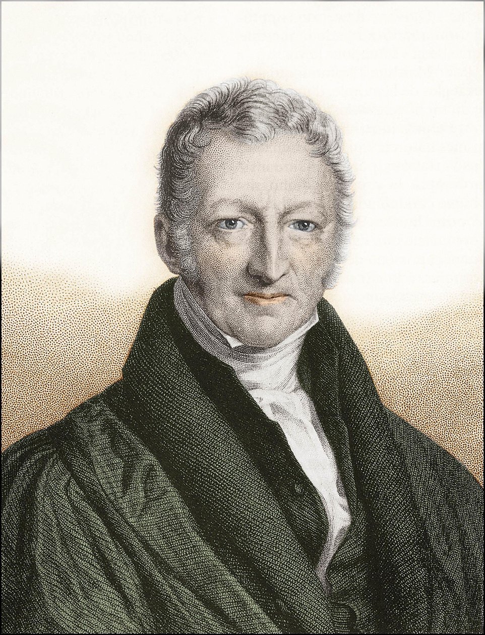 Thomas Robert Malthus (farget gravering) av English School