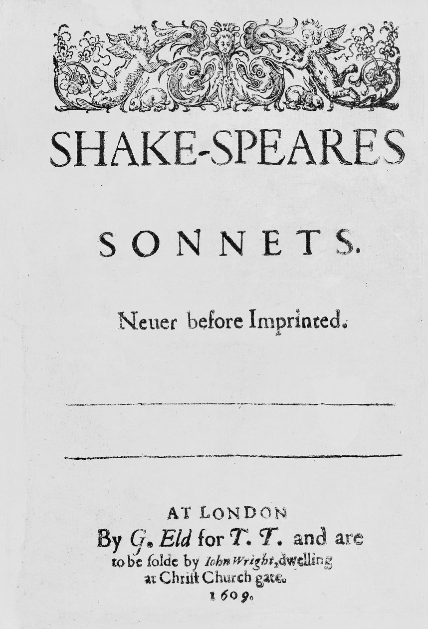 Tittelside til Shakespeares sonetter av English School