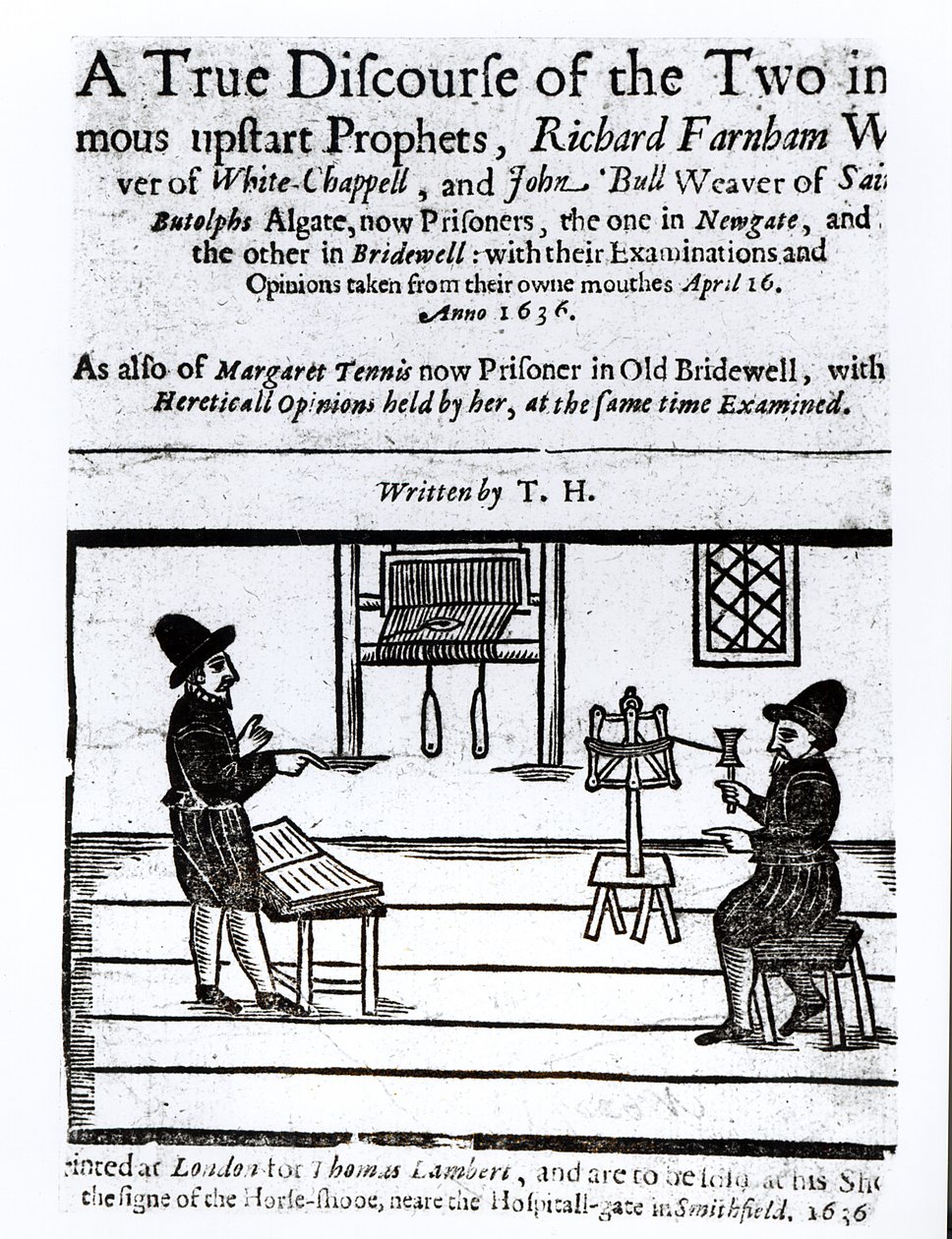 Tittelside til A True Discourse of the Two Infamous Prophets, Richard Farnham, Weaver, of White-Chapel, og John Bull, Weaver, of Saint Botolphs, Algate av TH 1636 av English School