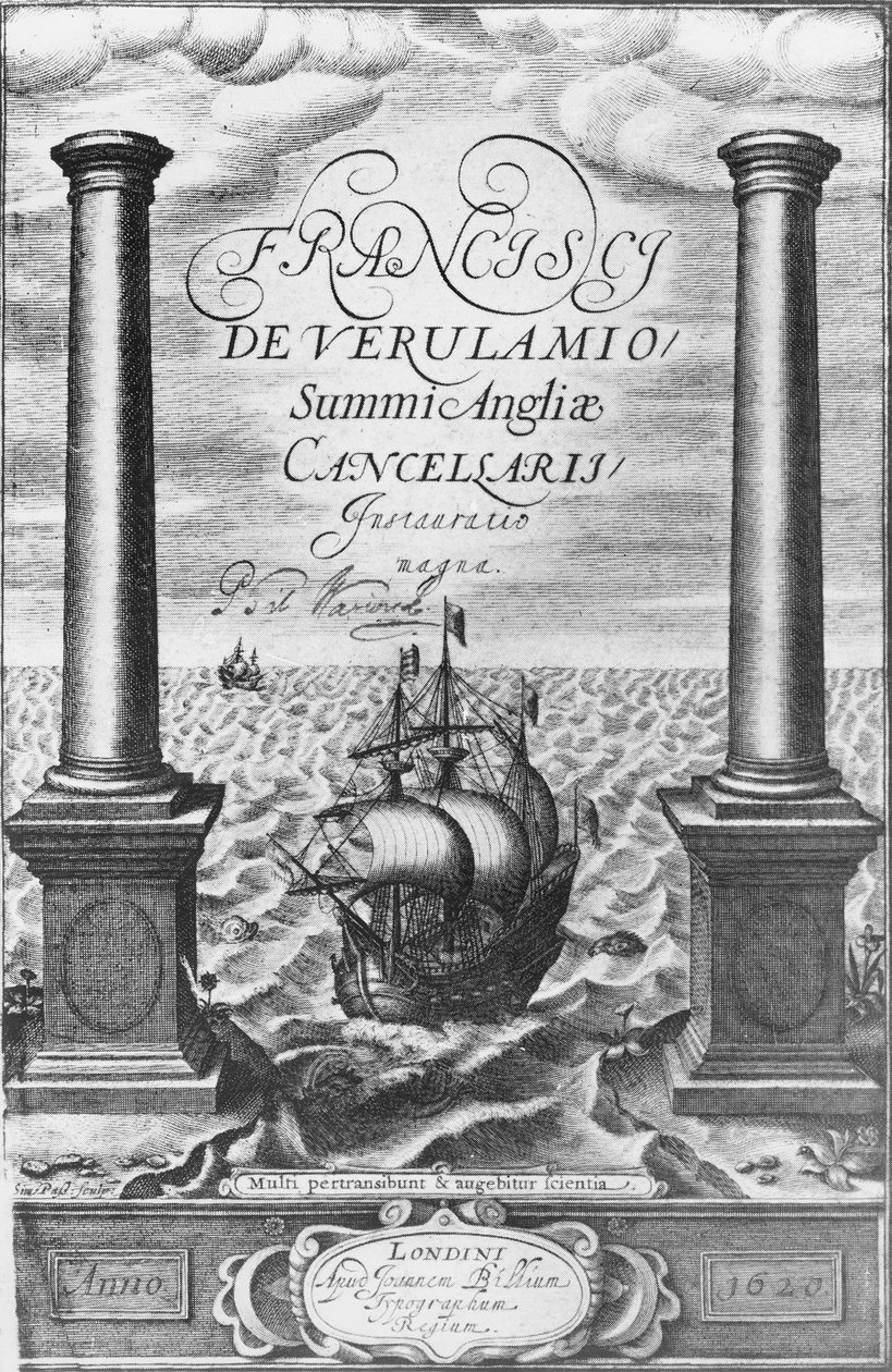 Tittelside til den første utgaven av Novum Organum av Sir Francis Bacon, 1620 av English School