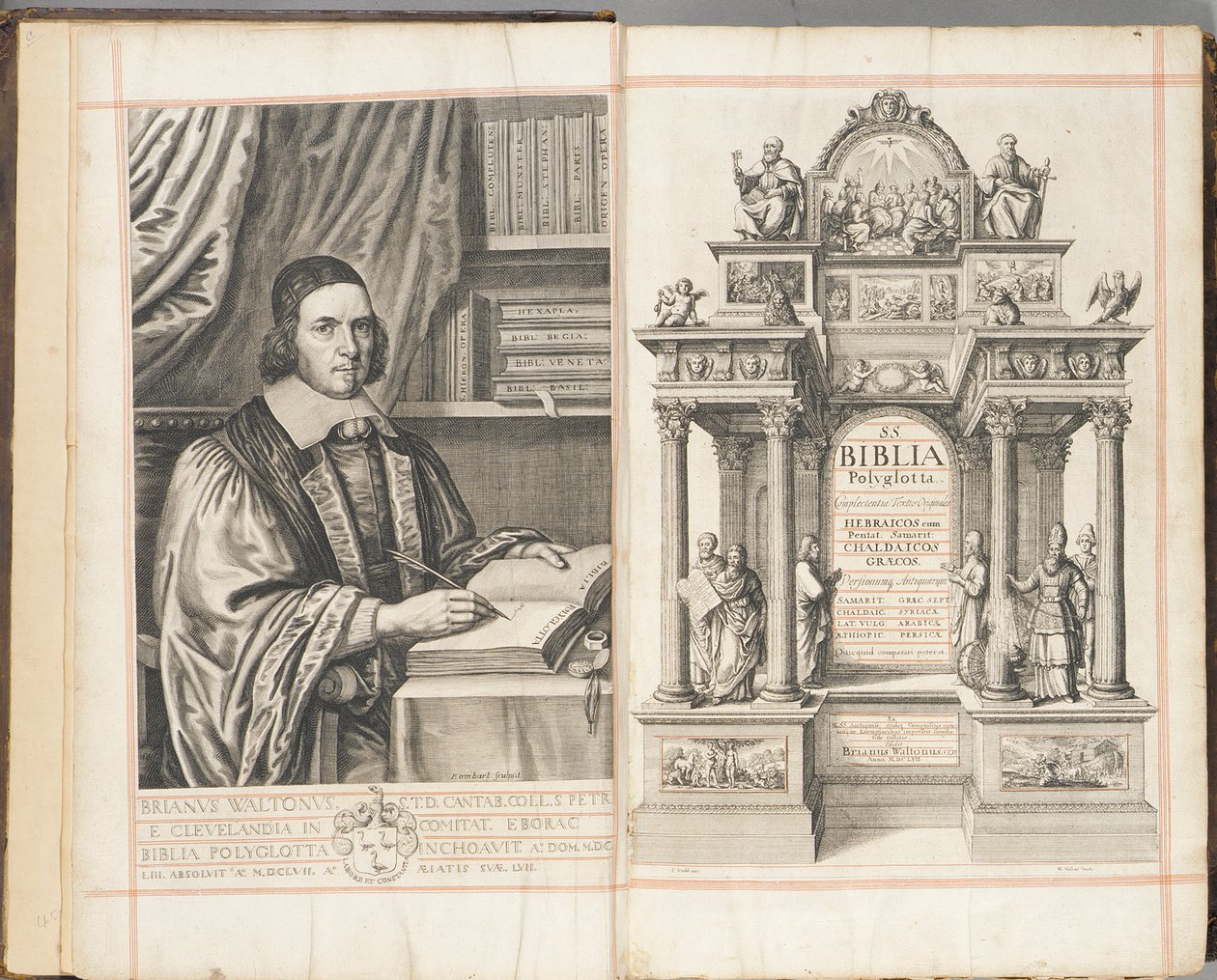 Tittelside til 'Biblia Sacra Polyglotta' av Brian Walton, utgitt i London av English School