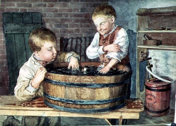 Lekebåter, ca. 1880 (akvarell på papir) av English School