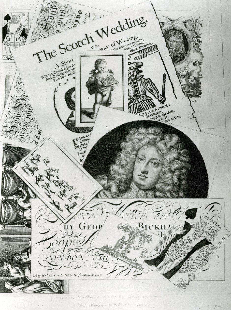 Trade card, engraved by George Bickman (engraving) av English School