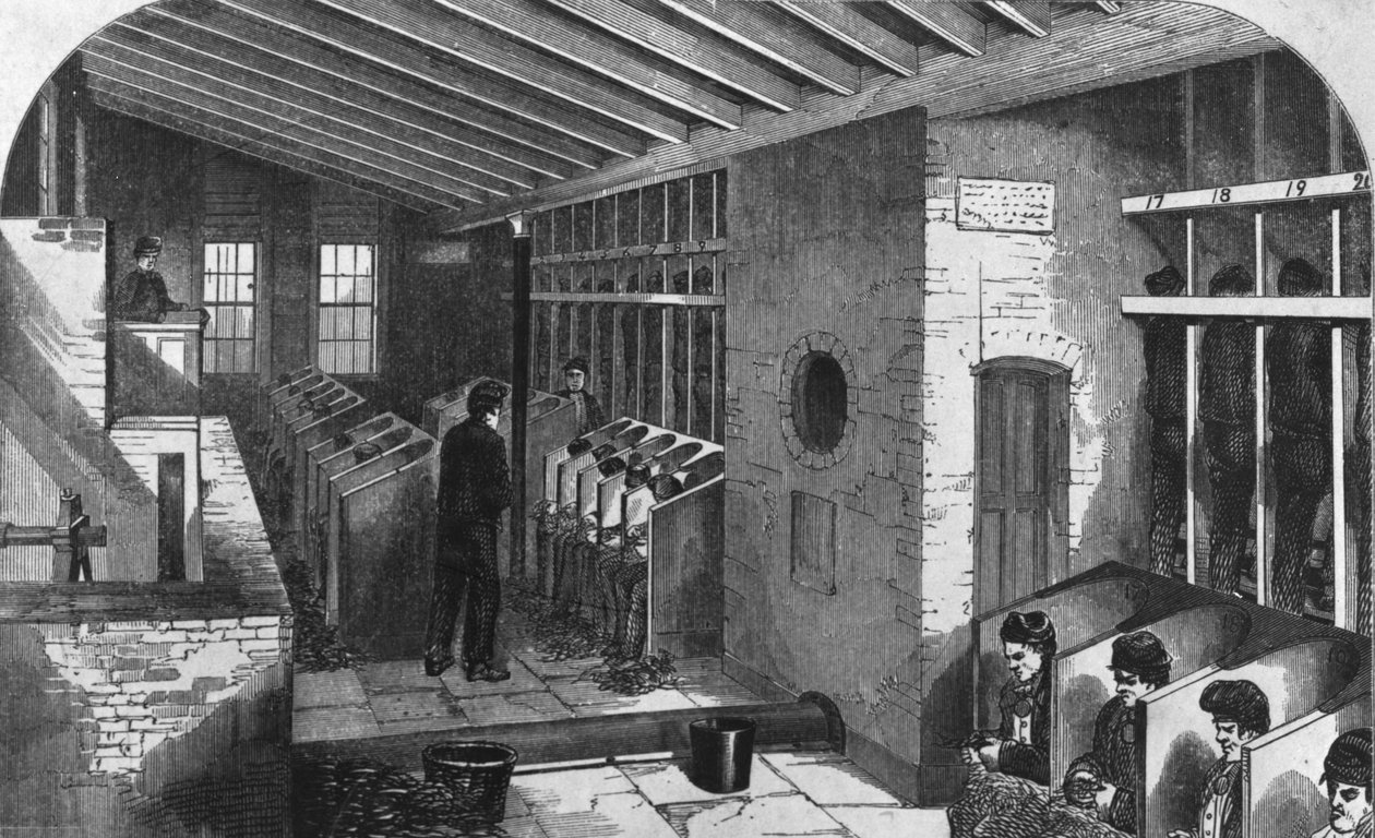 Tread-Wheel og Oakum-Shed ved City Prison, Holloway, fra 
