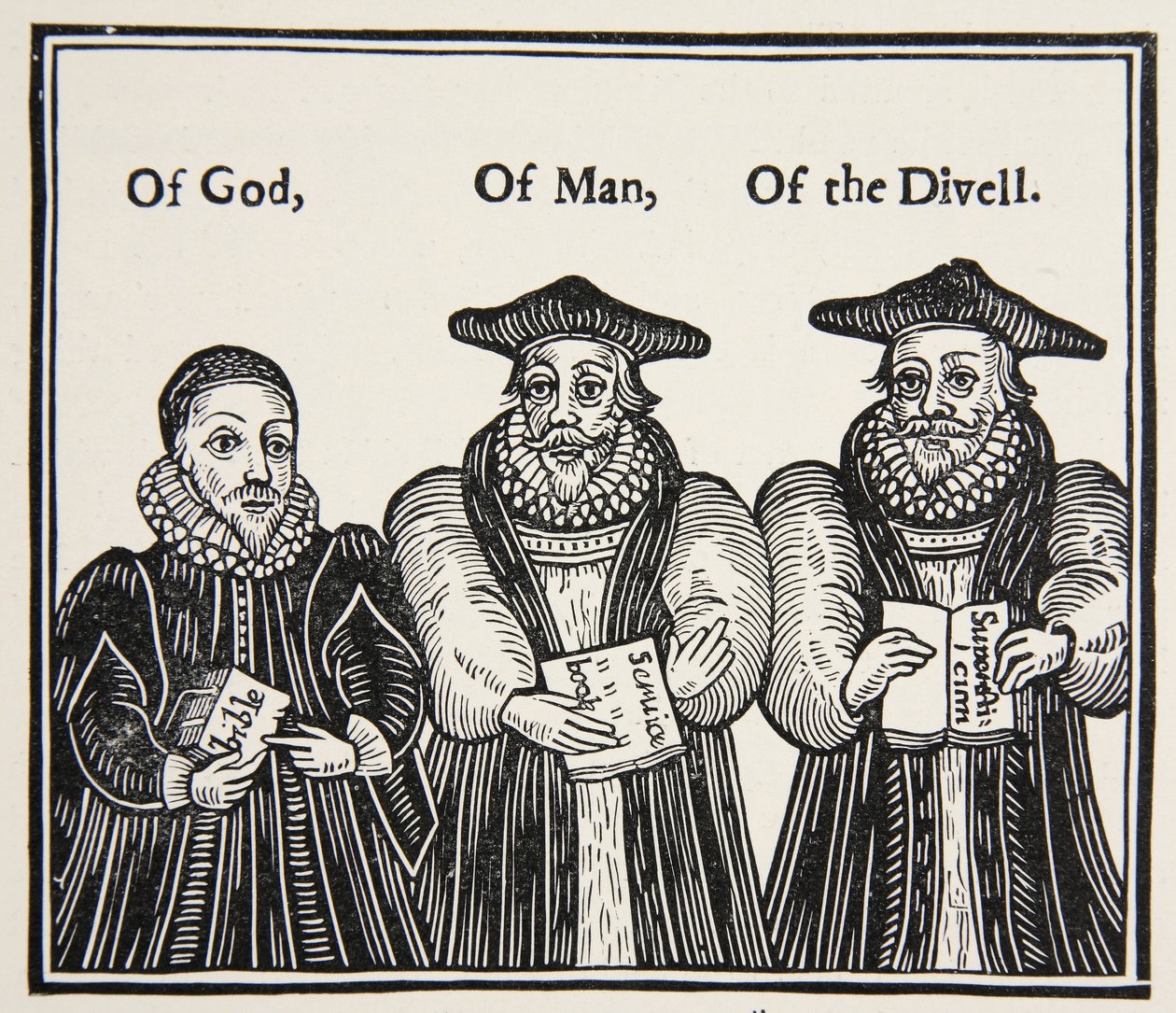 Triple Episcopacie , satire av Puritan Party of Laud og hoffbiskopene, fra en traktat fra 1641 av English School