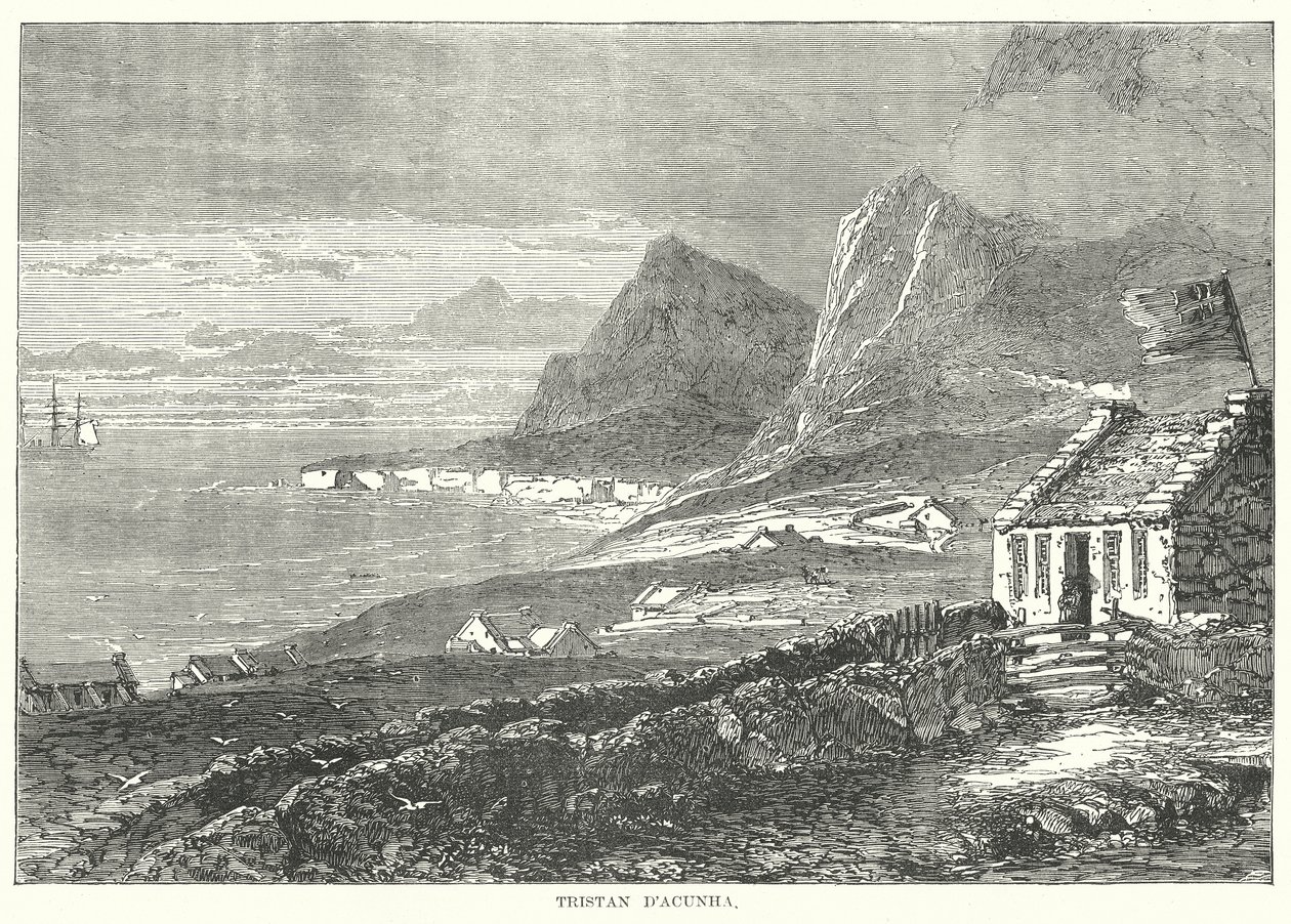 Tristan D#39;Acunha (gravering) av English School