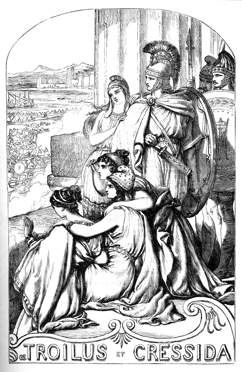 Troilus et Cressida - (Troilus og Cressida) - Illustrasjon i "" Works complete by William Shakespeare""" 1866 - Illustrasjonene og den generelle formen til denne utgaven er lånt fra Cassells illustrerte Shakespeare, utgitt i London av English School
