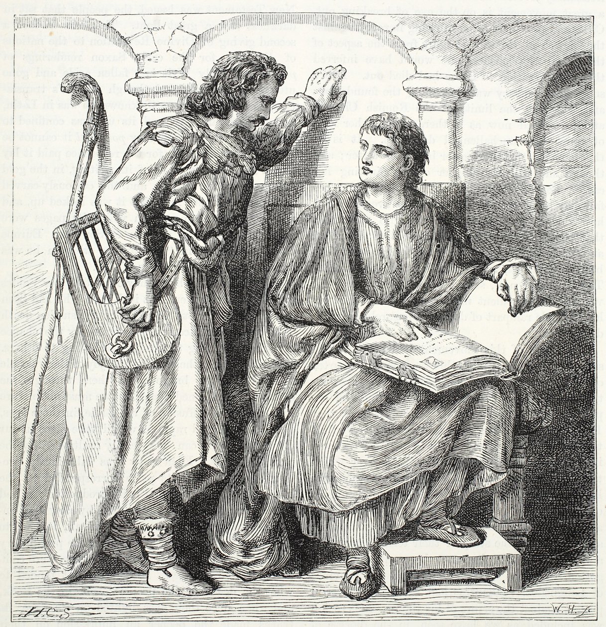 Trubadur og Barbe, illustrasjon fra The History of Protestantism av James Aitken Wylie (1808-1890), pub. 1878 av English School