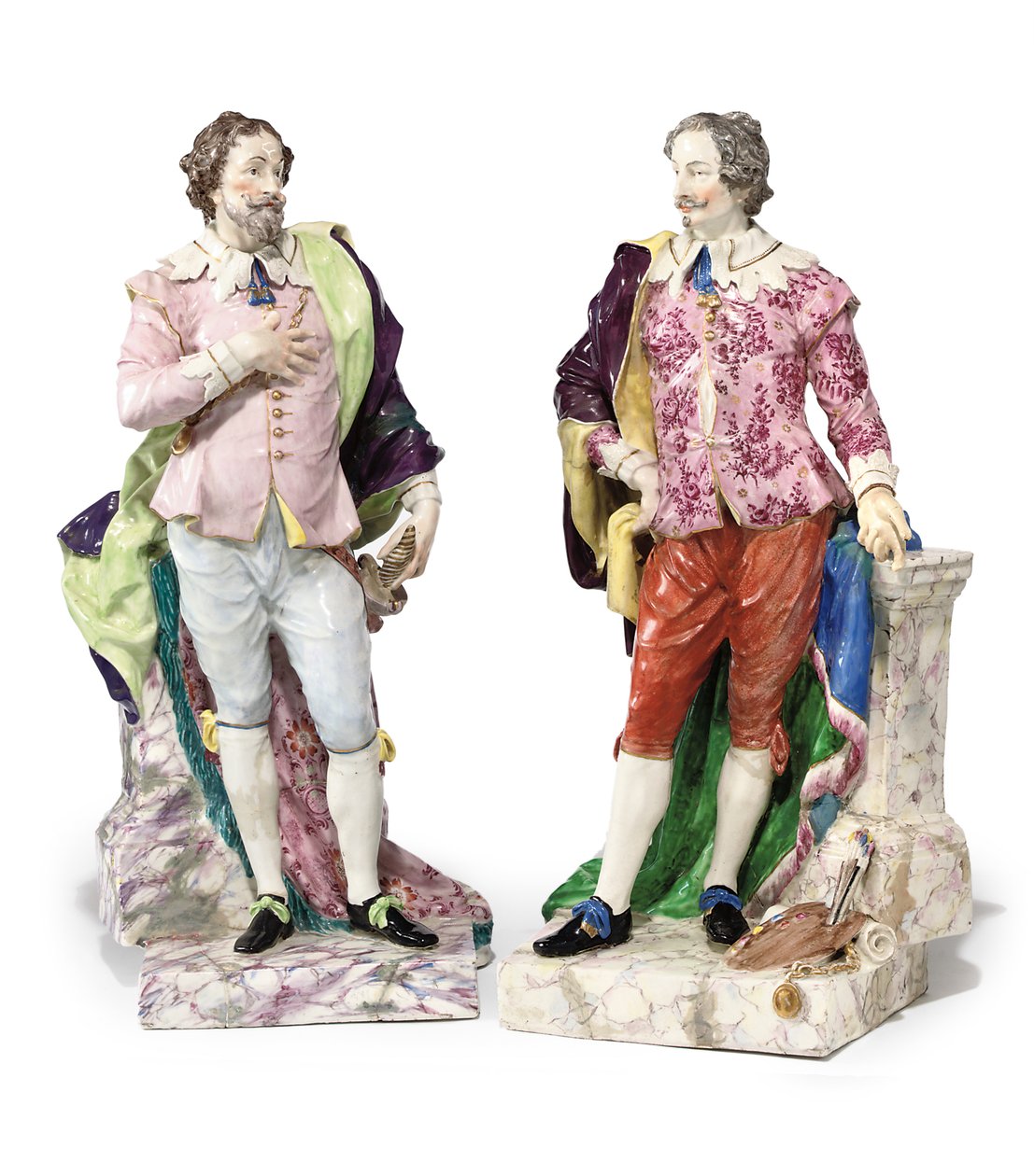 To historiske skikkelser av herrer, ca. 1810 av English School