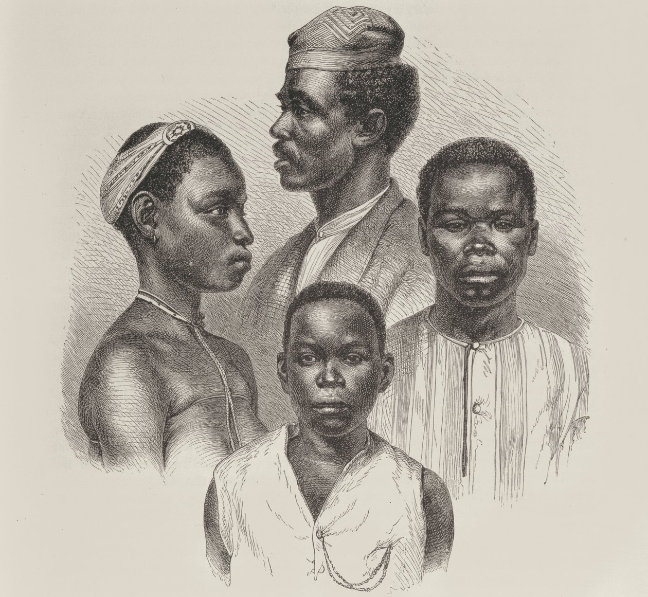 Typer fra Loango-kysten, fra menneskehetens historie, bind III, av prof. Friedrich Ratzel, 1898 av English School