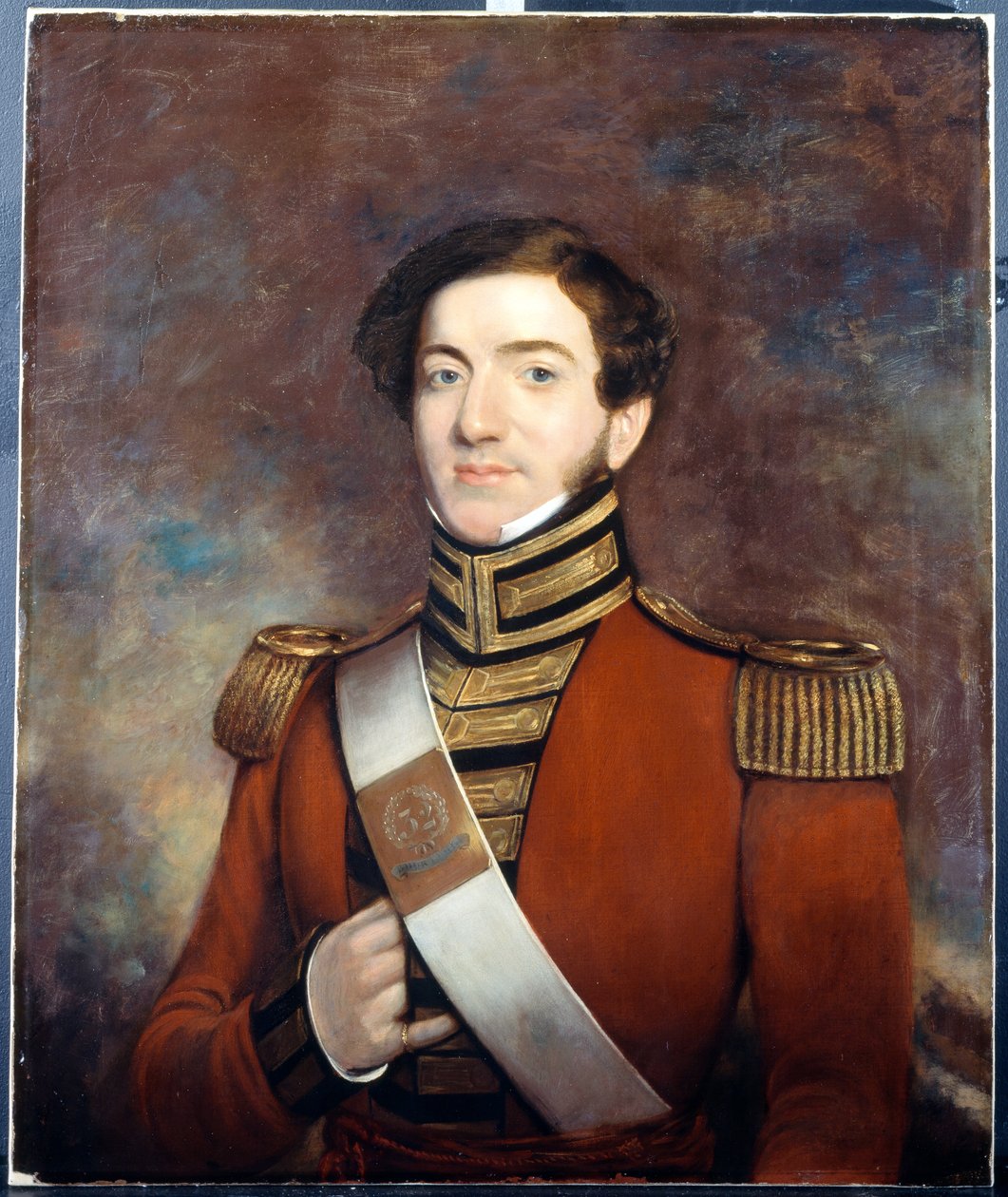 Uidentifisert offiser, 32. regiment (Bengal) innfødt infanteri, ca. 1828 av English School