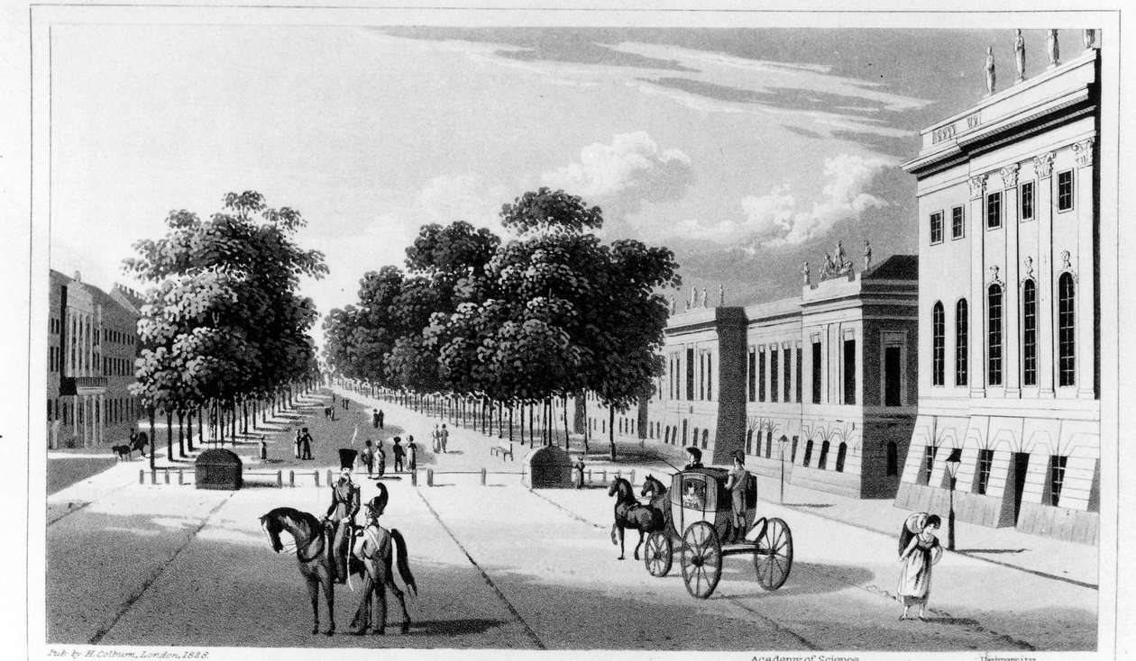 Unter den Linden, fra St. Petersburg: A Journal of Travels to and from that Capital av A.B. Granville, utgitt 1828 av English School