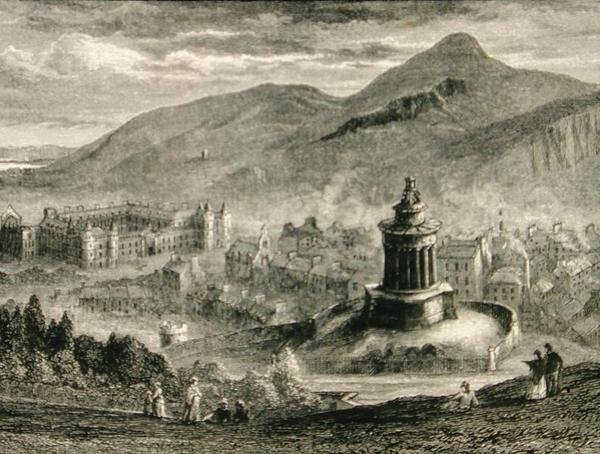 Utsikt fra Burns-monumentet, Calton Hill, Edinburgh ca. 1880, fra 