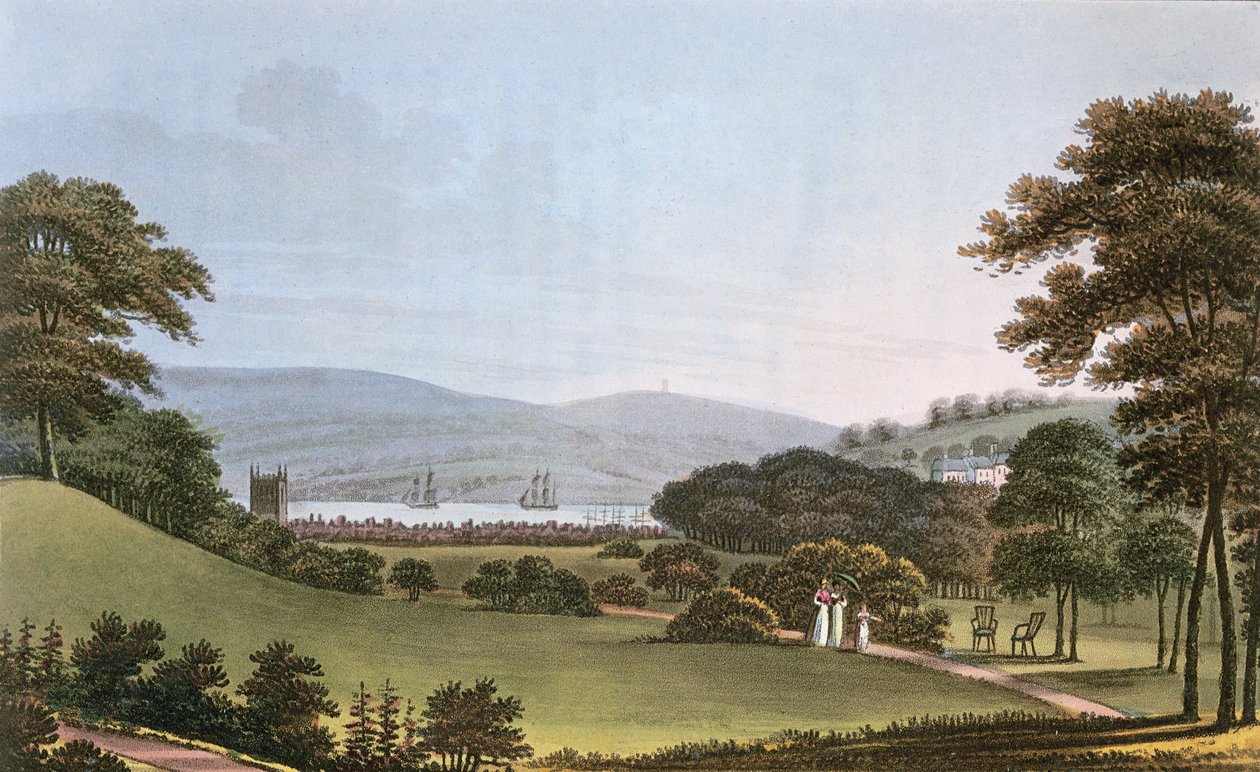 Utsikt fra fortet, nær Bristol, 1802 av English School