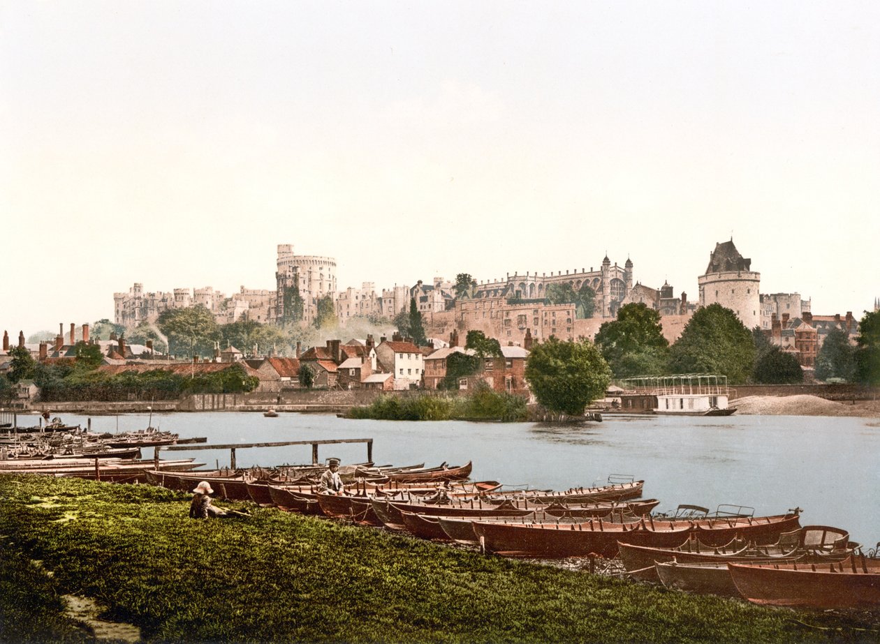 Utsikt over Windsor (håndfarget bilde) av English School