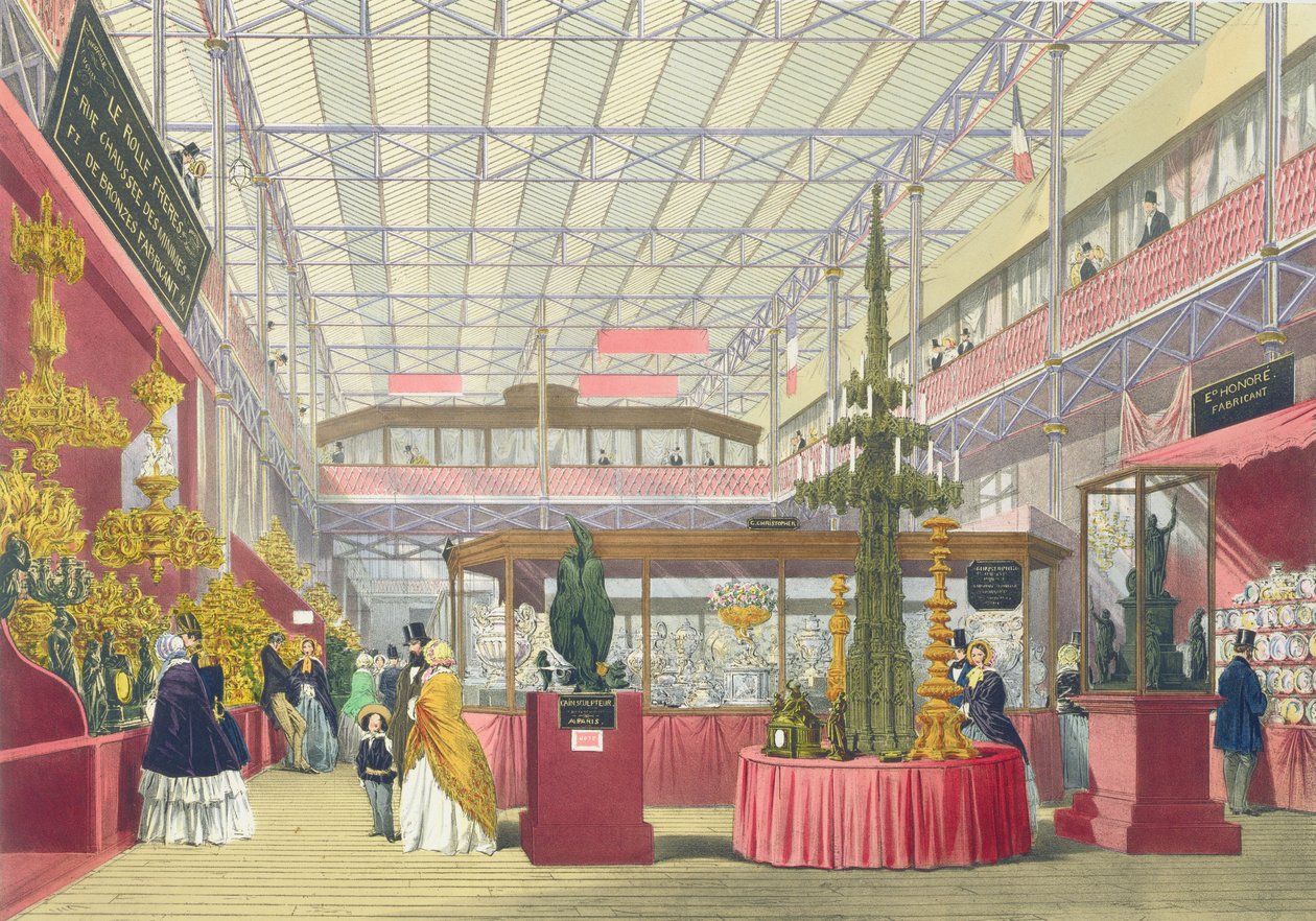 Utsikt over Frankrike-delen av den store utstillingen i 1851, fra Dickinsons Comprehensive Pictures av English School