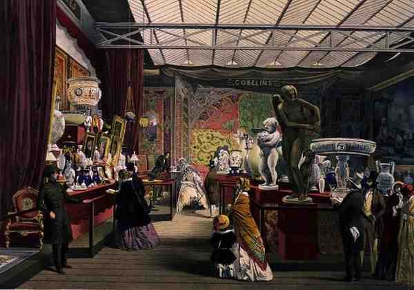 Utsikt over den franske delen av den store utstillingen i 1851, fra Dickinson