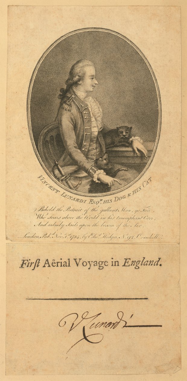 Vincent Lunardi, 1784 (stippgravering) av English School