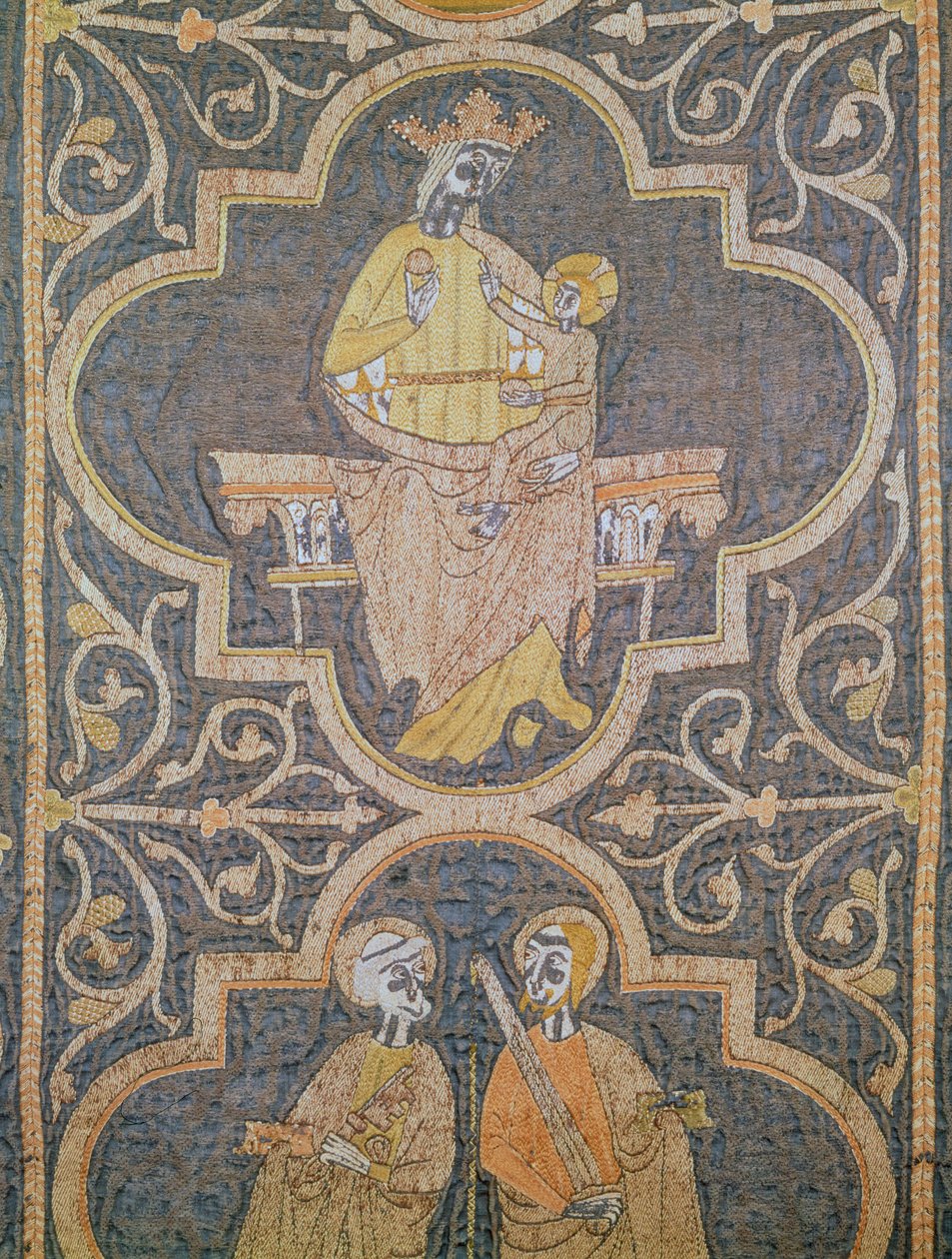 Jomfru og barn, detalj fra Clare Chasuble, ca. 1272-94 av English School
