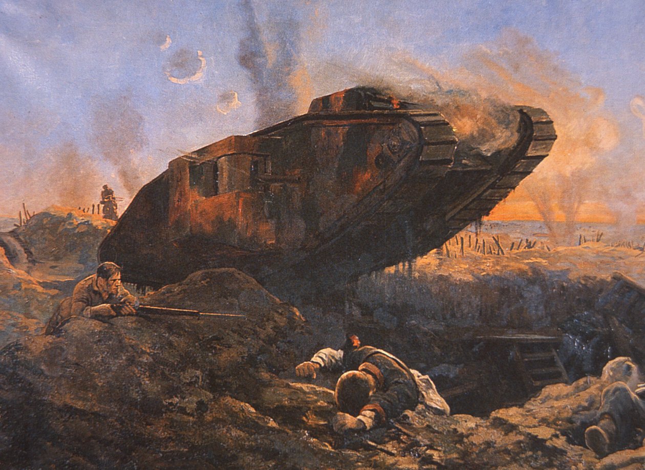 WWI British Tank in Action på vestfronten av English School