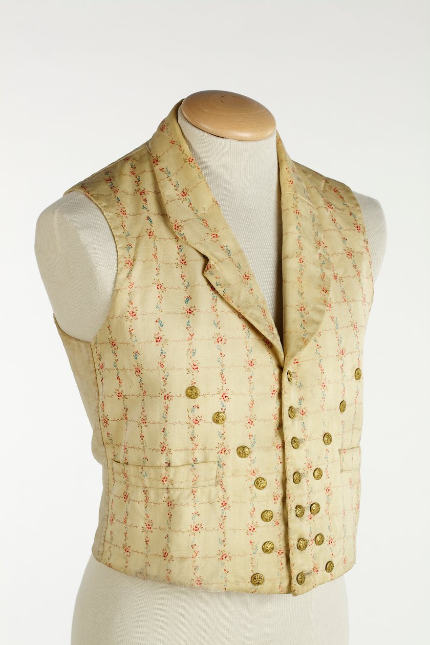Vest med blomstermønster, 1855 (ull) av English School
