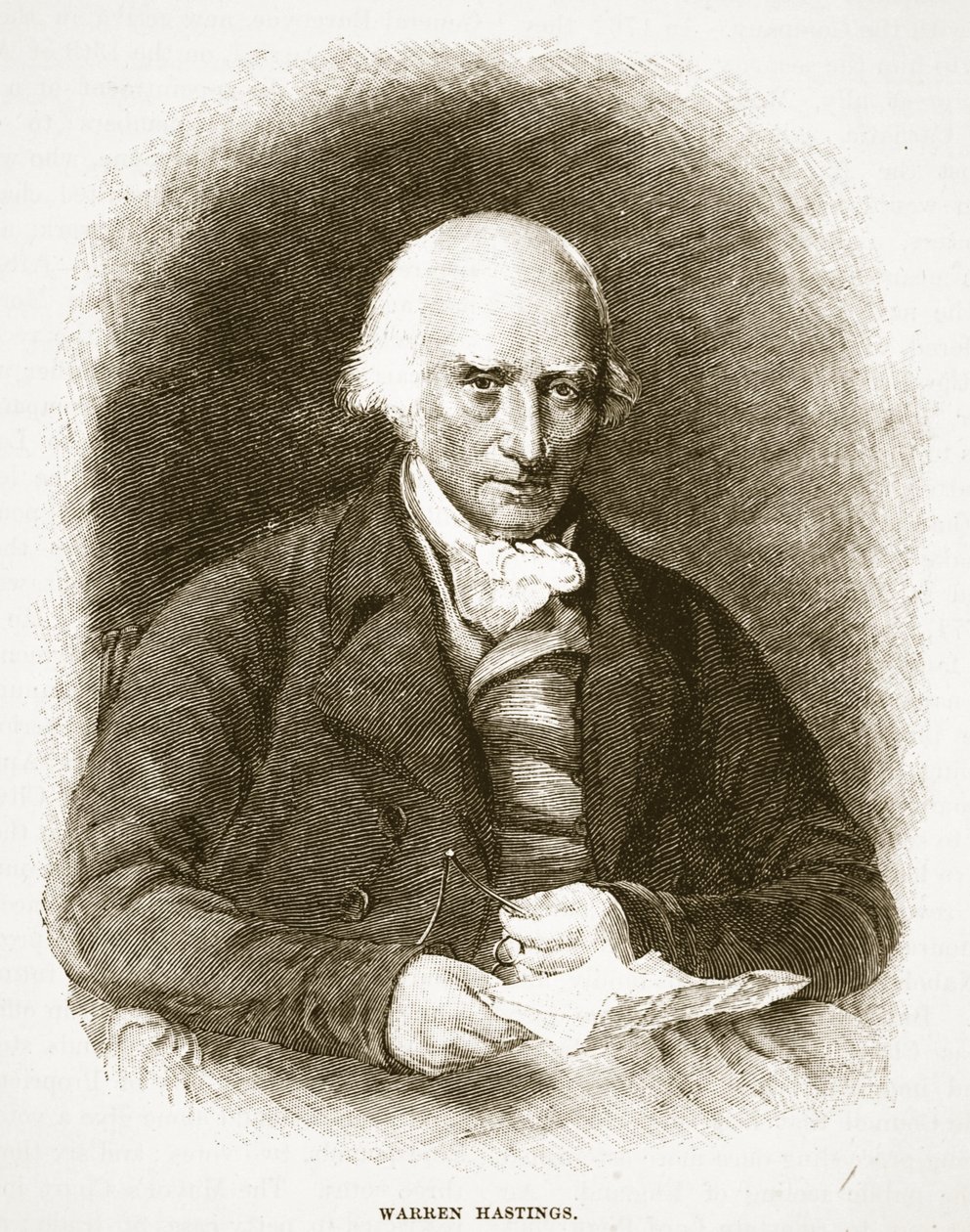 Warren Hastings, illustrasjon fra Cassells Illustrated History of England (sepia-foto) av English School