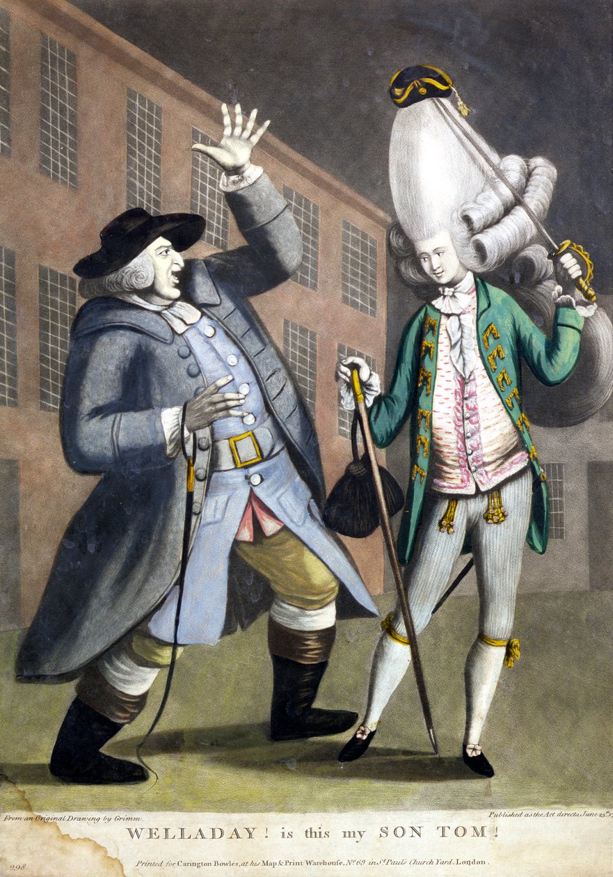 Welladay!. Er dette min sønn Tom, fra en original tegning av Grimm, trykt for Carington Bowles, London, Pub. 1773 av English School