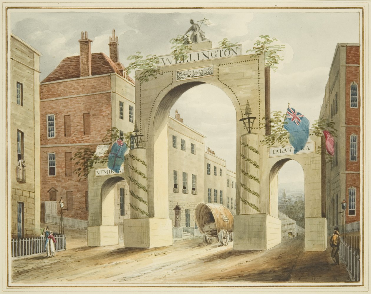 Wellington Triumphal Arch, toppen av Park Street, Bristol av English School