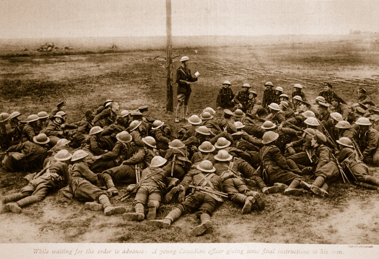 Mens de ventet på at ordren skulle rykke frem, 1914-19 av English School