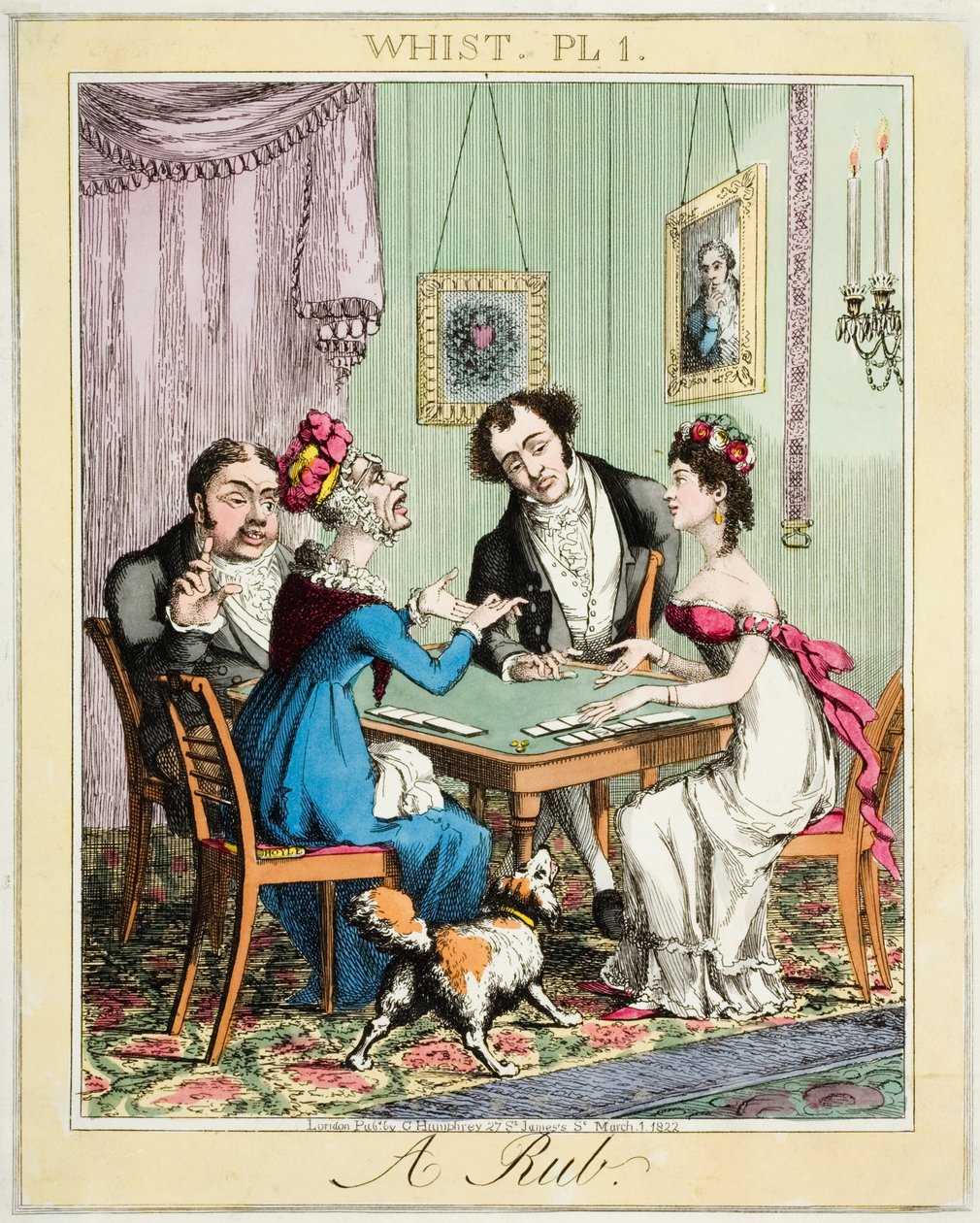 Whist Pl 1. - A Rub, utgitt i London av G. Humphrey av English School