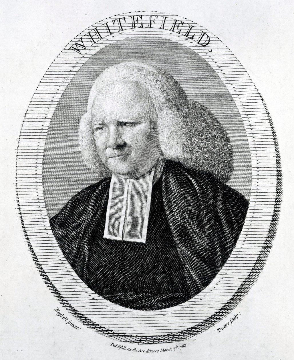 Whitefield, gravert av Trotter etter Russell, 1783 av English School