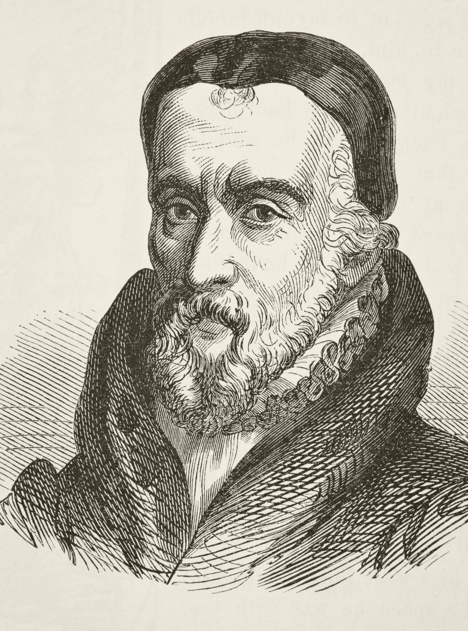 William Tyndale, fra 'The National and Domestic History of England' av William Hickman Smith Aubrey (1858-1916) utgitt London, ca. 1890 av English School