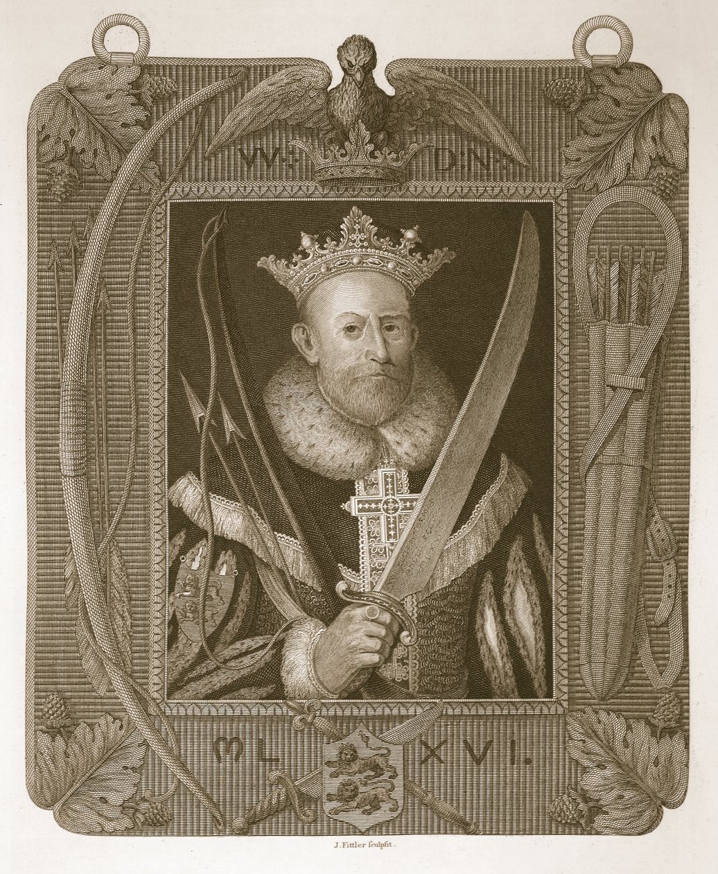 William den første, gravert av J. Fittler, illustrasjon fra David Humes The History of England, pub. av R. Bowyer, London, 1812 av English School