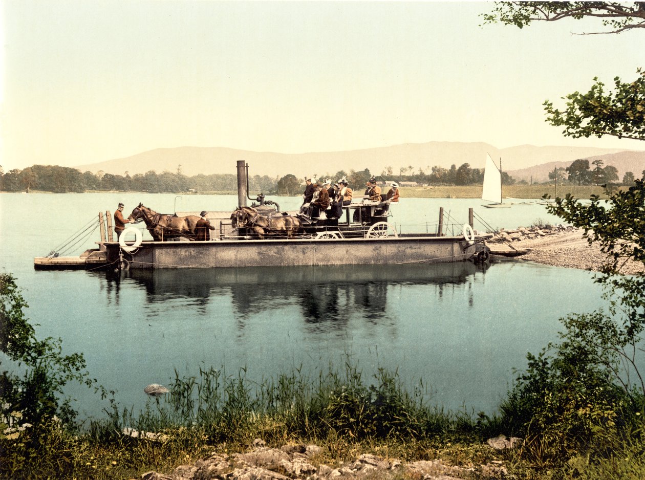 Windermere Steam Ferry (håndfarget bilde) av English School
