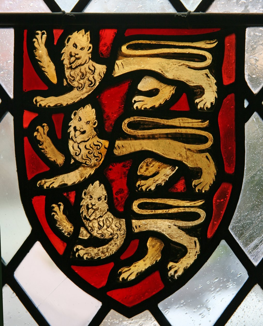 Window Cloisters som viser Englands våpenskjold av English School