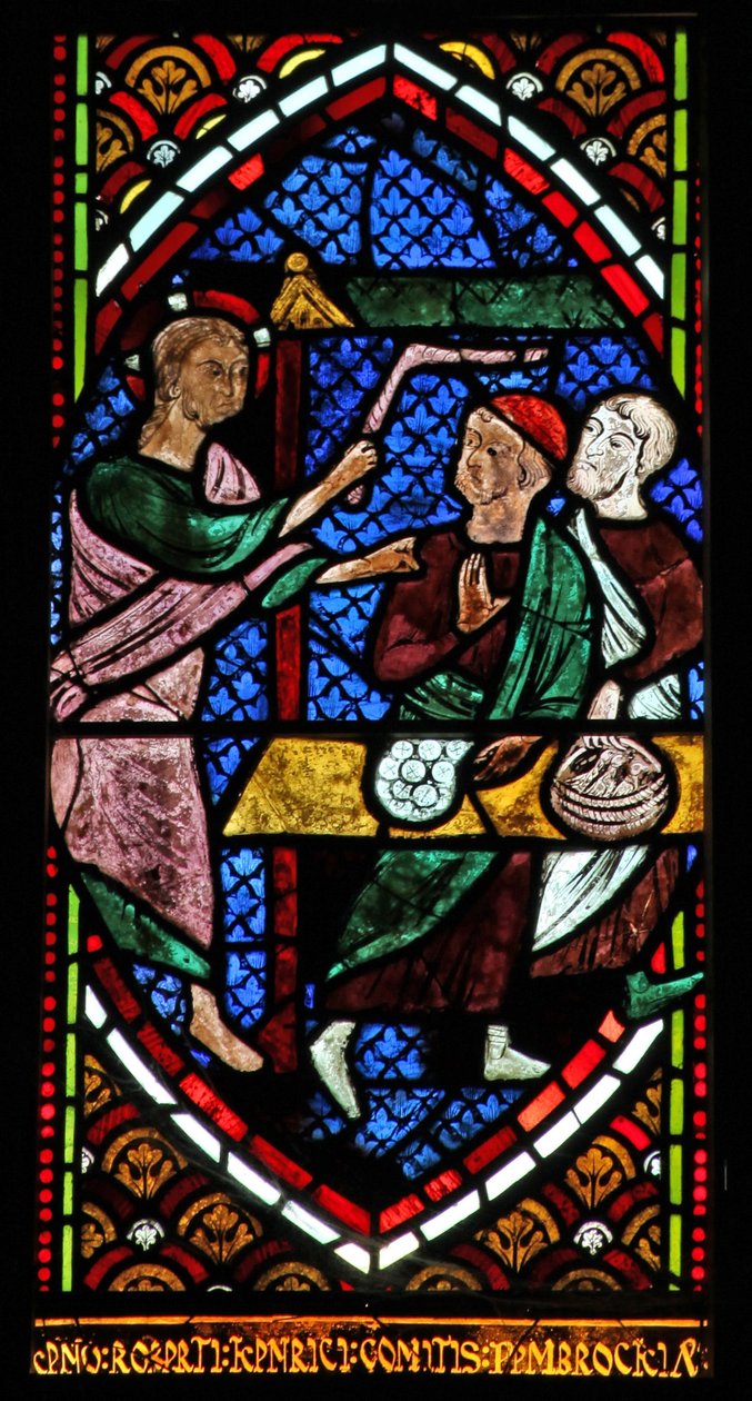 Window Ew som viser Jesus styrter tempelhandlerne av English School