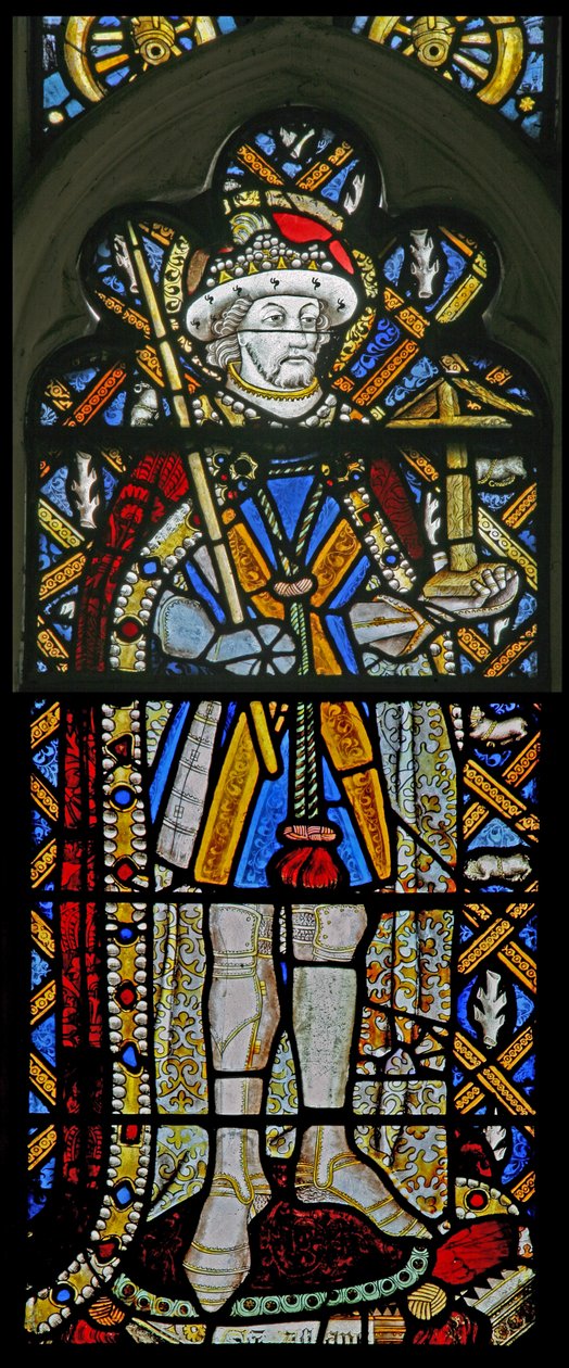 Window Ew som viser St Alban - med juveler av innfelt glass av English School
