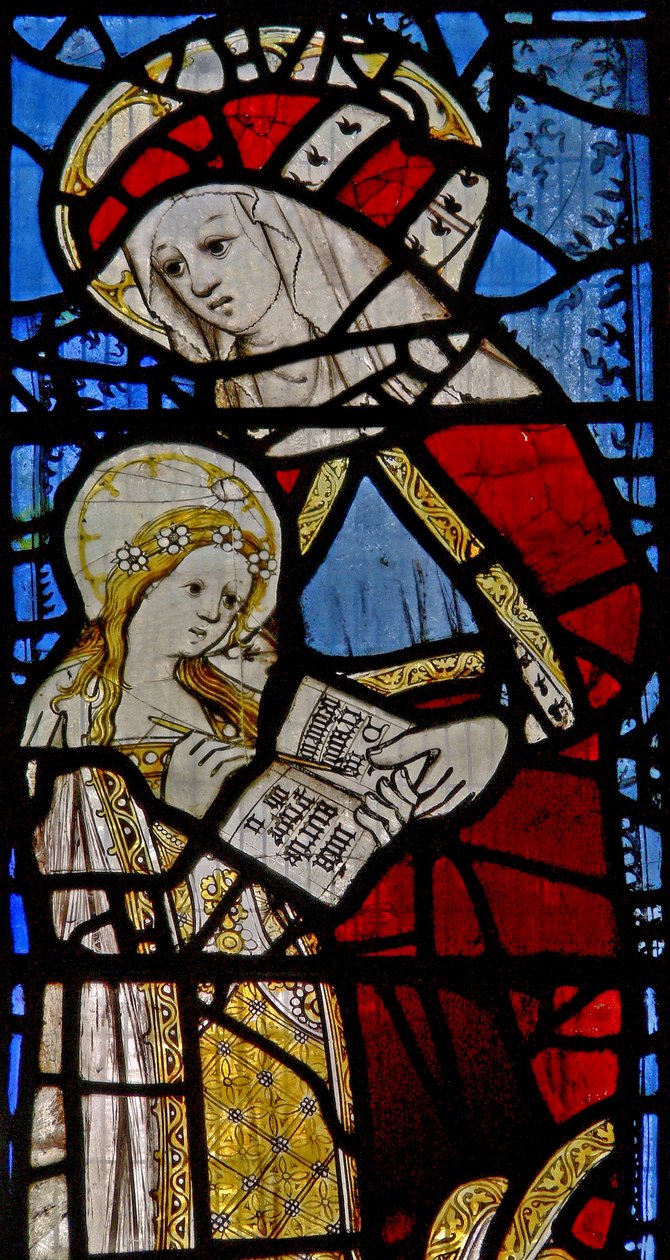 Window Ew som viser St Anne og Jomfru Maria av English School